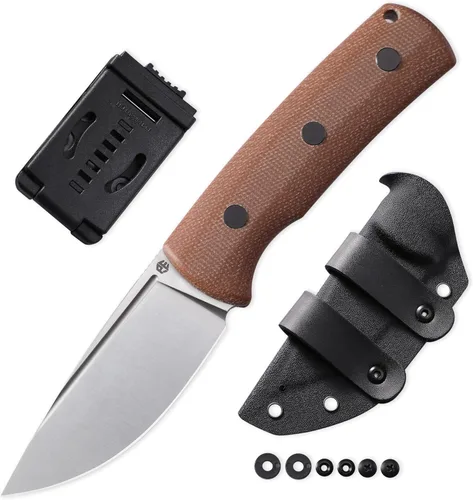 Petrified fish PFP01F Beluga Cuchillo de hoja fija, 3.62 pulgadas, hoja de satén N690, 5.85 onzas G10/Micarta mango cuchillo de hoja fija para