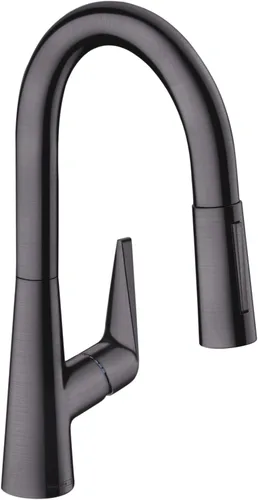 Miniatura 7 de hansgrohe Talis S 72813341 - Grifo de cocina de arco alto, grifo para fregadero de cocina, cabezal rociador de acoplamiento magnético, cromo negro