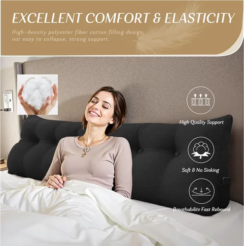 Miniatura 2 de Almohada de Cuña para Cabecero - Almohada Triangular para Cabecero de Cama, Almohada de Cuña para Descanso en la Cama, para Sentarse en la Cama