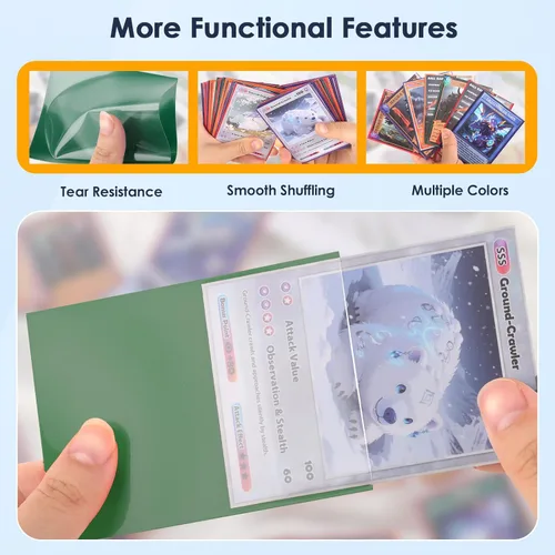 Miniatura 4 de Kitoyz 500 fundas para tarjetas intercambiables, fundas mate para tarjetas, protectores de tarjetas compatibles con tarjetas de béisbol, tarjetas