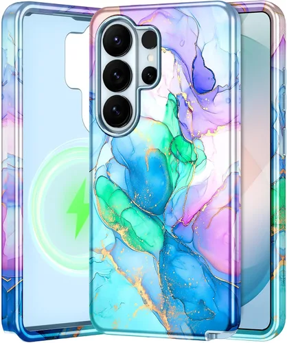 Miniatura 24 de Btscase para Samsung Galaxy S25, [Probado contra caídas de grado militar] Funda protectora de diseño de patrón de mármol, resistente, delgada
