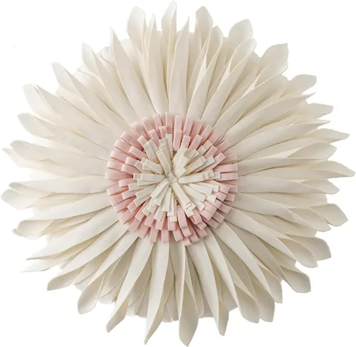Miniatura 23 de Almohada redonda suave y redonda con forma de girasol, cojín en forma de margarita, hecha a mano, almohada decorativa de flores de felpa suave