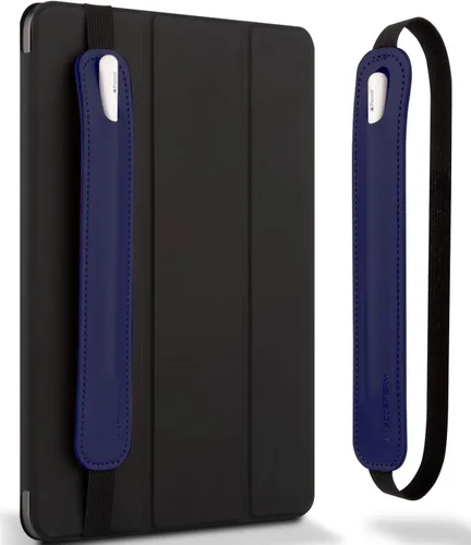 Miniatura 11 de Goospery Soporte para lápices compatible con Apple Pencil (1ª y 2ª generación) Funda de piel sintética, accesorios de bolsillo, banda elástica, Negro