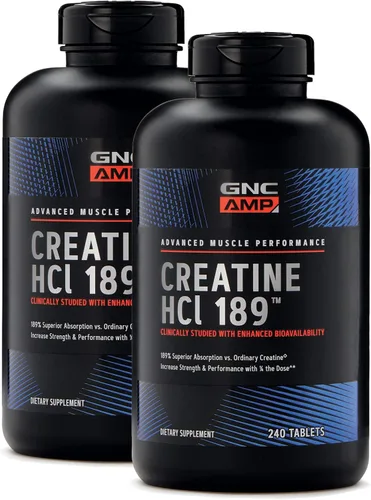 Miniatura 10 de GNC AMP Creatina HCl 189 Píldoras, clínicamente probada para aumentar la fuerza y la masa muscular, rendimiento atlético, producción de energía