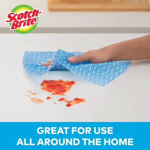 Miniatura 4 de Scotch-Brite Toallitas de cocina de alto rendimiento, 5 toallitas/bolsa, 12 bolsas/estuche (60 toallitas en total)