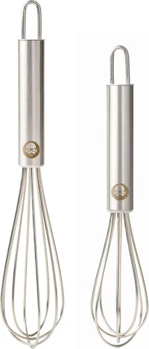 Miniatura 5 de Babish Wok de fondo plano de acero al carbono y sartén para freír, juego de batidor pequeño de acero inoxidable de 14 pulgadas y 2 piezas