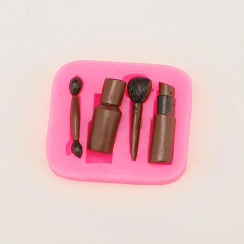Miniatura 4 de 3pc chica bailarina, herramientas de maquillaje, labios boca silicona chocolate molde pastel decoración herramientas Fondant Sugarcraft moldes