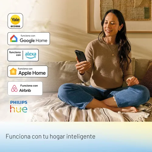 Miniatura 9 de Yale Security Assure Lock - Cerradura de seguridad de 2 táctiles, cerradura inteligente de puerta de entrada con llave de gamuza negra con teclado