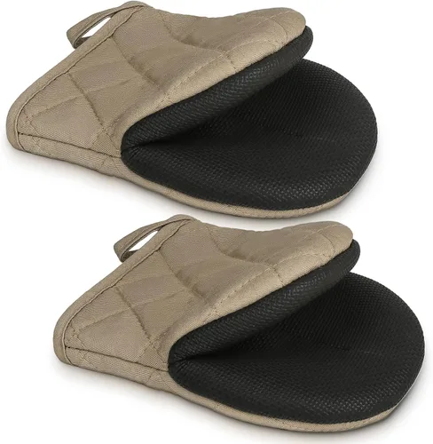 Miniatura 19 de 1 par de manoplas cortas para horno - Guantes de horno de silicona para cocina, resistentes a altas temperaturas de 500℉, mini manoplas