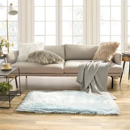 Miniatura 60 de Ashler Home Deco - Tapete de pelo sintético de oveja, mullido, suave, de 2 x 3 pies, lavable a máquina, dormitorio, habitación de los niños, sala