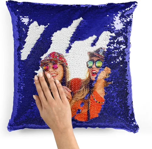 Miniatura 8 de Fundas de almohada personalizadas con lentejuelas Funda de almohada reversible personalizada para Navidad, cumpleaños o cualquier ocasión Regalo