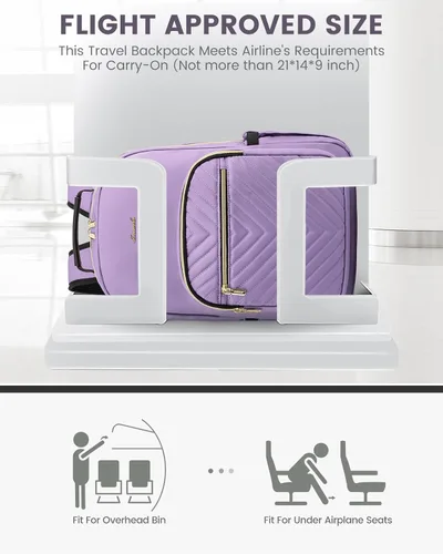 Miniatura 8 de LOVEVOOK Mochila Bolso de Viaje para Laptop para Mujeres Bolsas de Computadora para Trabajo y Negocios, Púrpura, 17 pulg., Mochilas de viaje