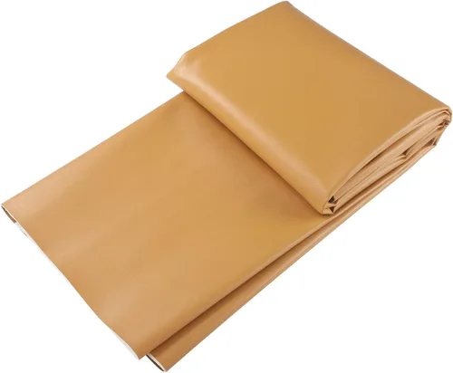 Picheng Hojas de cuero sintético de vinilo: tela de piel sintética suave marrón claro, impermeable, 54 x 36 pulgadas, tapicería de vinilo suave para