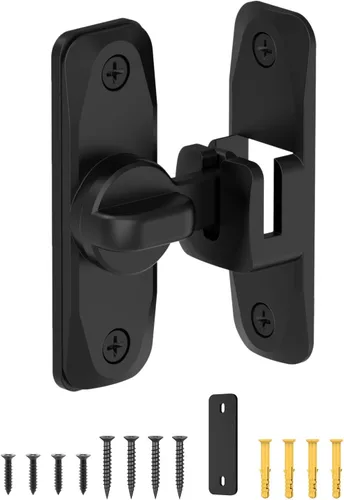 Miniatura 9 de Cerradura de puerta de granero, cerraduras de puerta abatible de 90/180 grados, pestillo de puerta deslizante para proteger la privacidad