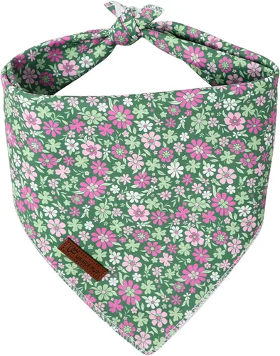Miniatura 24 de Bandana de verano para perros, bufanda triangular de rejilla de algodón cómoda para perros medianos y grandes, pañuelo lavable para mascotas
