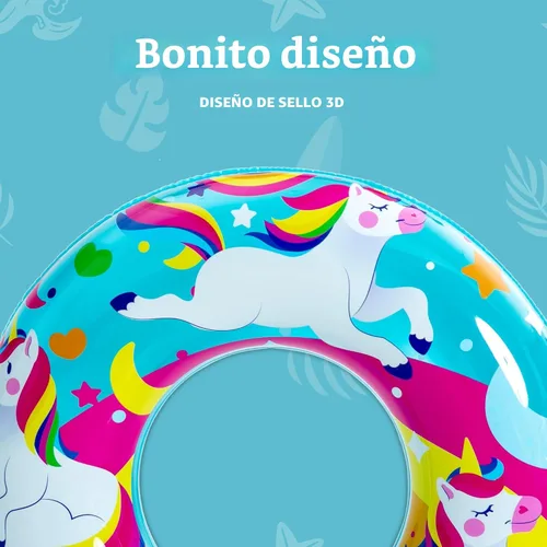 Miniatura 2 de JOYIN Paquete de 3 flotadores de piscina, tubo de piscina para niños anillos de natación tubos inflables, tubos de animales marinos de unicornio