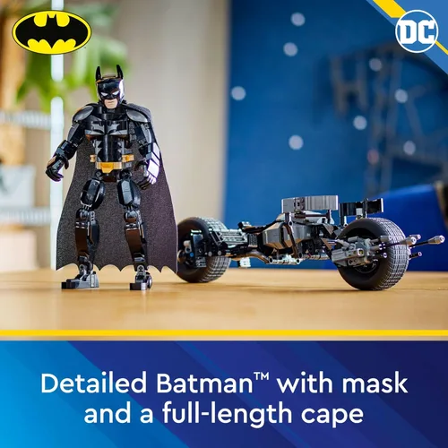 Miniatura 2 de LEGO Figura de construcción de DC Batman y juguetes de construcción de bicicleta Bat-Pod, figura de acción de Batman de The Dark Knight para niños