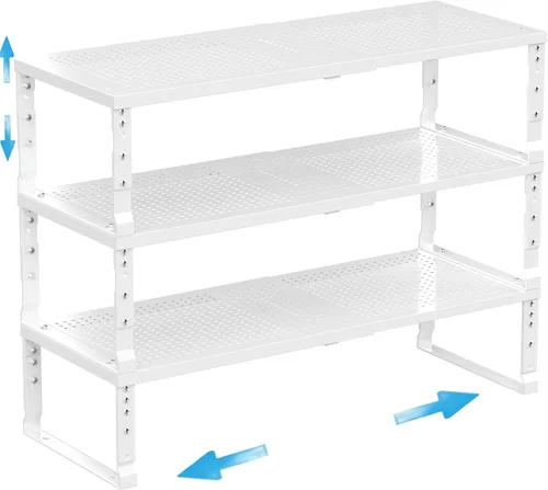 Estante Expandible para Especias de Cocina, Organizador de Estante para Gabinete, Estantes de Almacenamiento Apilables, Estantería Ajustable para