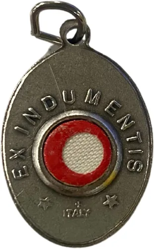 Miniatura 3 de Medalla católica de la tercera clase con base de tono plateado, 1.0in