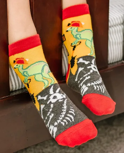 Miniatura 7 de Jefferies Socks Paquete de 6 calcetines de construcción de dinosaurios para niños