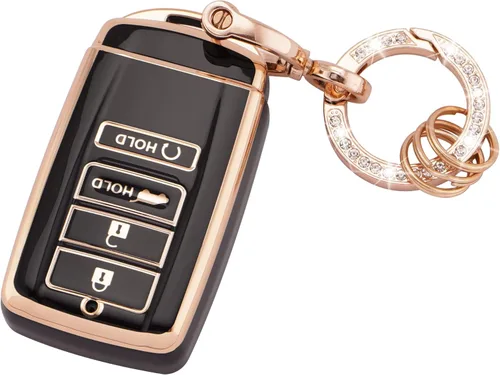 EKALA Funda para llavero Acura con llavero brillante, 4 botones de TPU suave, compatible con Acura CDX RDX RLX TLX TLX-L ILX NSX (R-ACU-B)