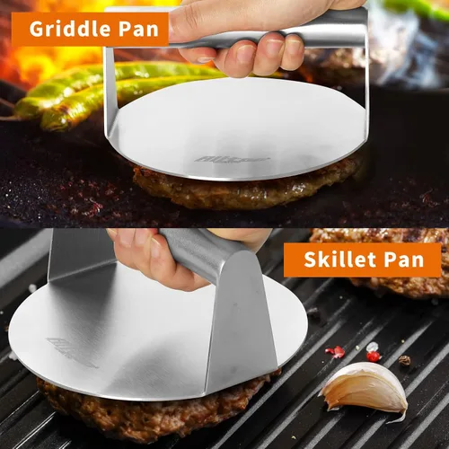Miniatura 4 de ALLTOP Smash - Prensa para hamburguesas – Grill Essential, de acero inoxidable, antiadherente, para hacer hamburguesas – Máquina para hacer