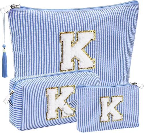 Miniatura 8 de Regalos Iniciales Bolsitas de Cosméticos de Viaje Juegos para Cartera, 3pcs Bolsitas Stoney Clover Dupes Bolsa de Maquillaje, Juego de Bolsas