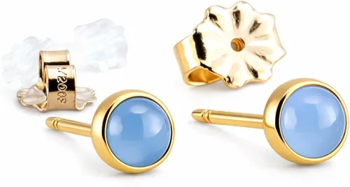 Miniatura 16 de Juego de aretes pequeños de oro con bisel, bola para cartílago, tragus, hélice, múltiples joyas hipoalergénicas de piedra natal para mujer