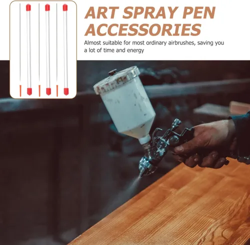 Miniatura 7 de EXCEART Recambio de aguja de aerógrafo de acero inoxidable, 5 piezas, 0.012 in, piezas de aguja de aerógrafo, aguja, líquido, pintura, boquilla