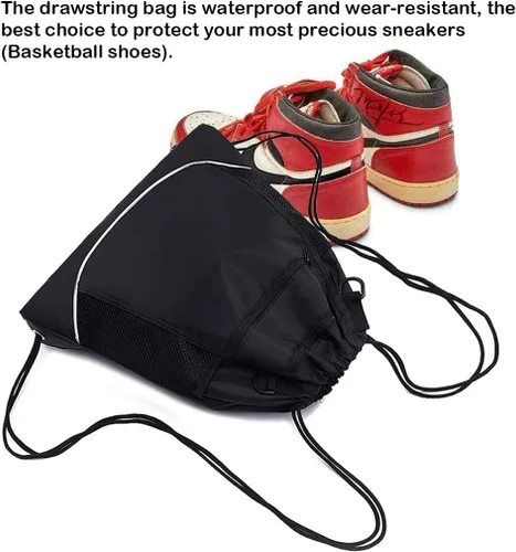 Miniatura 3 de STAY GENT - Mochila con cordón de baloncesto para niños, mochila de fútbol plegable, bolsa de gimnasio, mochila deportiva con bolsa de malla