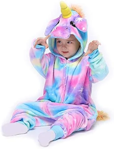 Miniatura 6 de Pijama de unicornio arcoíris para niños, disfraz de animal, Halloween, cosplay