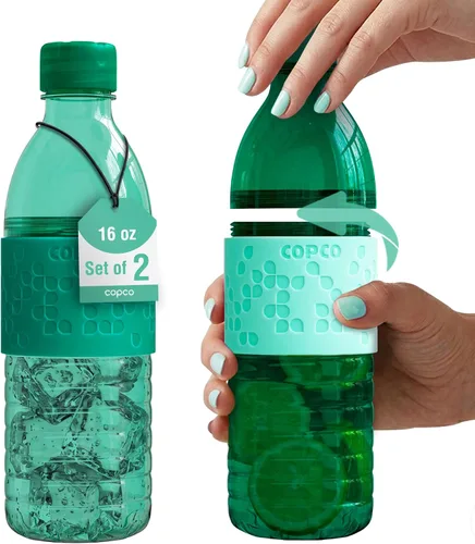 Miniatura 11 de Copco Hydra - Botella de agua de 16.9 onzas, juego de 2, a prueba de fugas, sin BPA, de tritán, apta para lavavajillas, cuerpo abierto para hielo