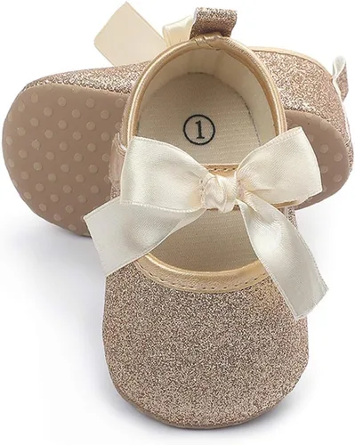Miniatura 3 de Timatego Zapatos planos Mary Jane para bebé, con lazo de encaje, suela suave, antideslizante, para recién nacido, para primeros pasos, boda