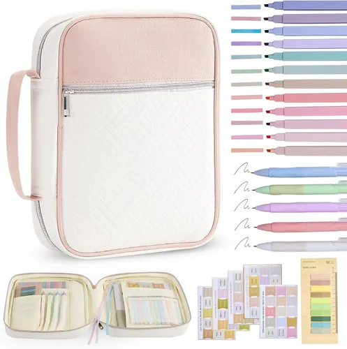 Miniatura 12 de Funda para la Biblia, funda para libro de la Biblia para mujeres y hombres, funda de transporte de lona, protector de libros acolchada de cuero