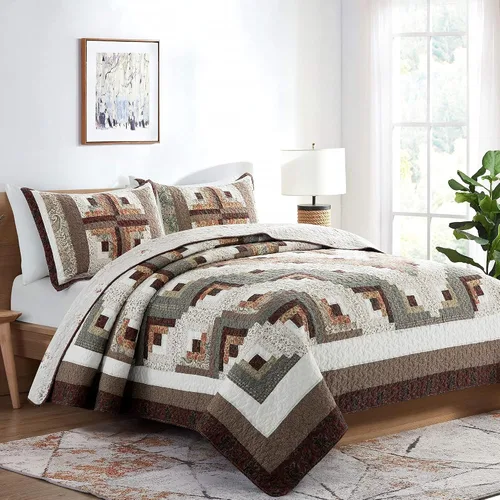 Miniatura 12 de L'IRISDOM Juego de ropa de cama Queen 100% algodón, colcha de retazos bohemios, colcha acolchada para todas las estaciones