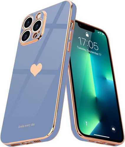 Miniatura 9 de Teageo Funda para iPhone 13 Pro para mujeres y niñas, diseño de corazón de amor, cubierta trasera suave, protección completa de la cámara, Negro