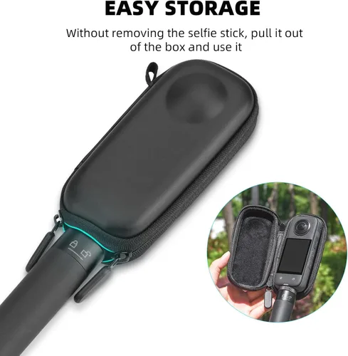 Miniatura 5 de BRDRC Funda de transporte para Insta360 X3, bolsa de almacenamiento portátil, funda protectora de lente, funda protectora de carcasa rígida de viaje