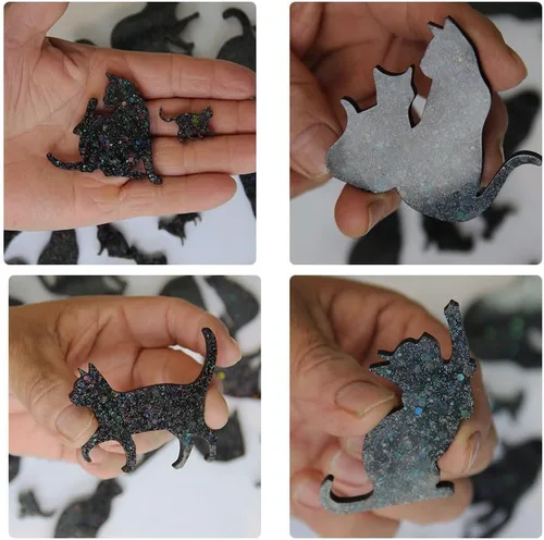 Miniatura 2 de Finyoffiy Molde de resina para gatos, moldes epoxi de silicona con diseño de animales, molde de fundición colgante para bricolaje, joyería, collar