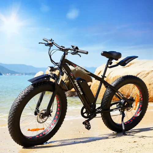 Miniatura 8 de Bicicleta eléctrica de 26" con neumáticos anchos para adultos, 40.2 km/h de velocidad máxima, 750 W, 48 V, batería extraíble de 10.4/13 Ah