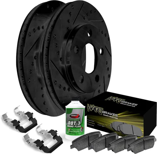 Hart Brakes Kit de frenos delanteros y rotores | Pastillas de freno delantero| Rotores y pastillas de freno | Pastillas y rotores de cerámica | Kit