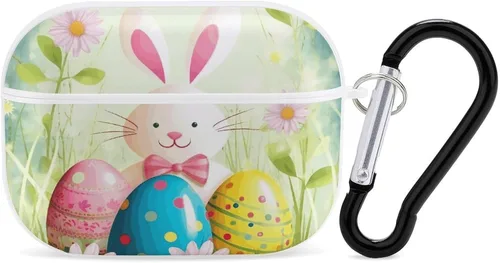 Miniatura 9 de Spring Happy Easter Holiday Headphone Cover for AirPods Pro 2nd 1st Generation Case Cover with Keychain, Shockproof Hard Shell Protective Case for
