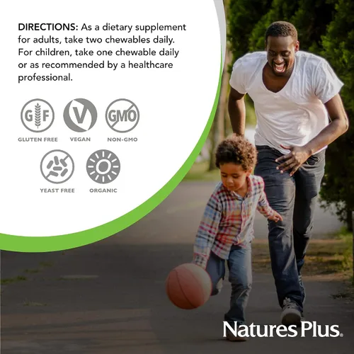 Miniatura 6 de NaturesPlus Source of Life Garden Family Multivitamínico – 60 masticables – Sabor mixto de bayas – Energía, metabolismo y salud digestiva