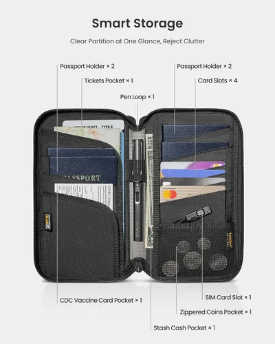 Miniatura 2 de Carteras para pasaporte T03, Gris, Cartera Rfid