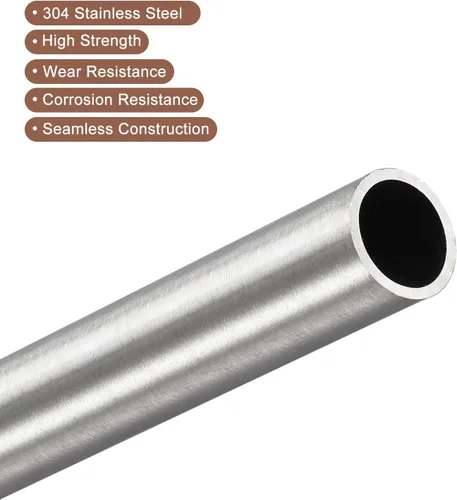 Miniatura 71 de uxcell Tubo de acero inoxidable 304, diámetro exterior de 34 mm x 1,5 mm de espesor de pared, 300 mm de longitud de tubería metálica para maquinaria