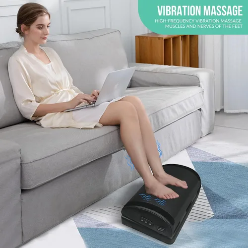 Miniatura 5 de Reposapiés con calefacción debajo del escritorio en el trabajo, reposapiés ergonómico con masaje vibratorio y altura ajustable, calentador de pies