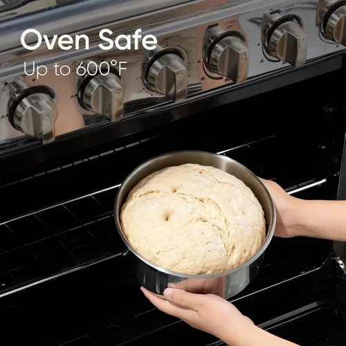 Miniatura 5 de CAROTE Cacerola de acero inoxidable de tres capas con mango desmontable, sartén de 1.5 cuartos, cacerola de 2 y 3 cuartos con tapa, juego de 8 ollas