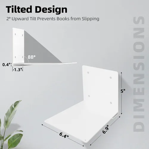 Miniatura 3 de STORAGE MANIAC Estantes flotantes para colgar en la pared, estantes flotantes invisibles de acero resistente, estantes colgantes para dormitorio