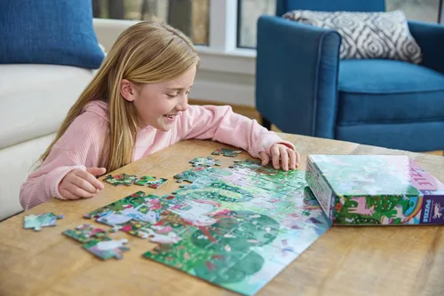 Miniatura 2 de Crocodile Creek Rompecabezas de Suelo de Lámina Holográfica de 60 Piezas para Niños de 4-8 Años y Más - Caja Resistente para Almacenamiento - Amigos