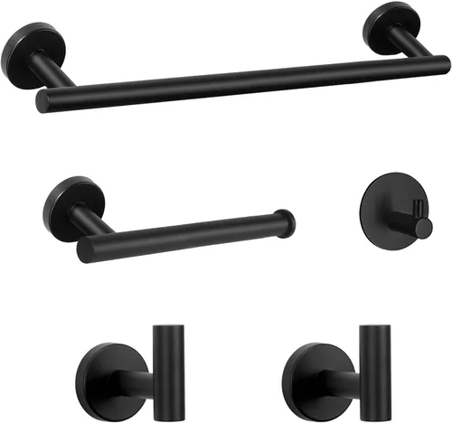 NearMoon Juego de accesorios de baño SUS 304 de acero inoxidable grueso, incluye toallero de 16 pulgadas, soporte para papel higiénico, ganchos