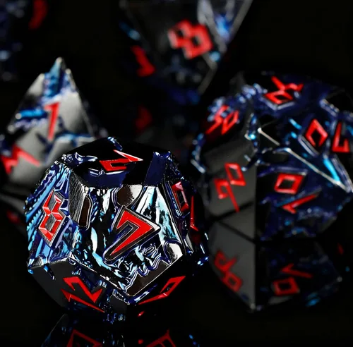 Miniatura 4 de Rule Dice Dados D&D de 7 Dados de Metal DND, Juego de Dados Metálicos Ponderados de Calabozos y Dragones, Juegos de Dados Poliédricos D y D Grandes